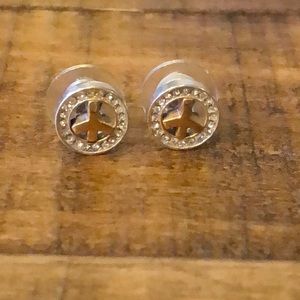 Peace Sign Stud Earrings